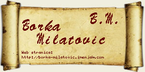 Borka Milatović vizit kartica